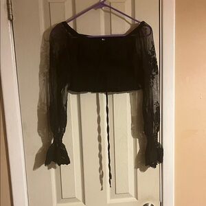 Elegant Black Lace Women Top